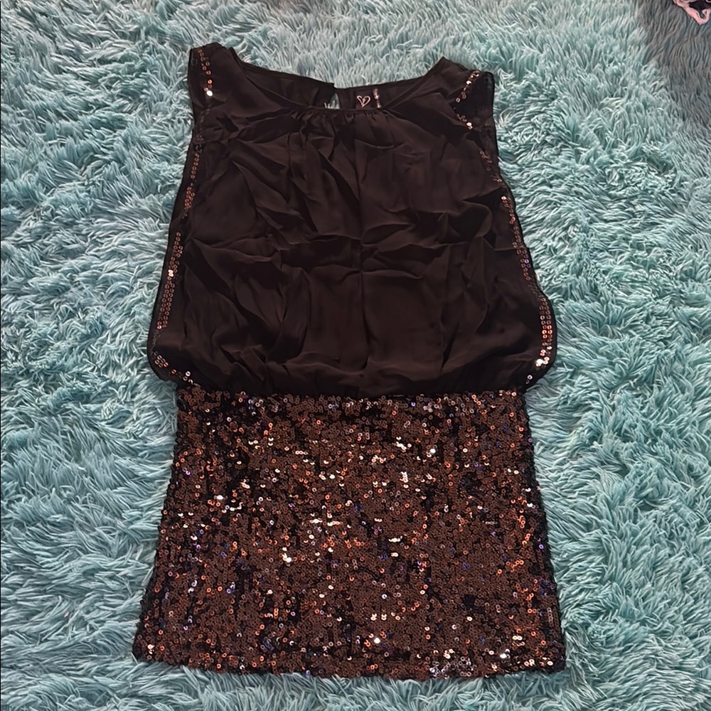 Black and Sequin Sleeveless Dress